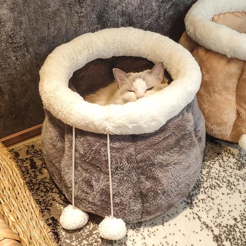 

Cat bed house Cat nest Cat beds Deep sleep cat nest winter warm cat sleeping bag semi-closed four seasons general cat nest