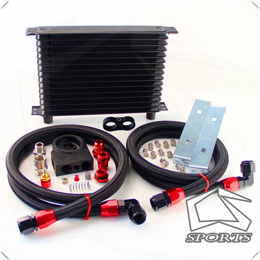 #^Special Price 15 Row Oil Cooler Kit M20XP1.5 Oil Filter Fitting Adapter Thermostat Black/Blue/Gold #^Special Price 15 Row Oil Cooler Kit M20XP1.5 Oil Filter Fitting Adapter Thermostat Black/Blue/Gold