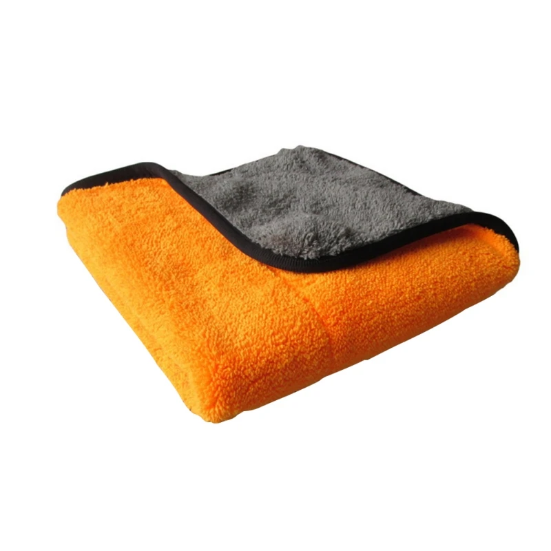 45x38 см толстое плюшевое микрофибровое полировочное полотенце 800GSM для чистки автомобиля и полировки воска сушильное полотенце - Цвет: O