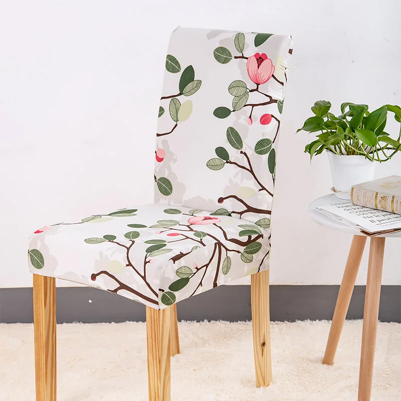 Чехол для стула с принтом, Эластичный чехол для сиденья, используемый для свадебной вечеринки, дома, кухни, столовой, офиса, гостиной - Цвет: Bubblegum