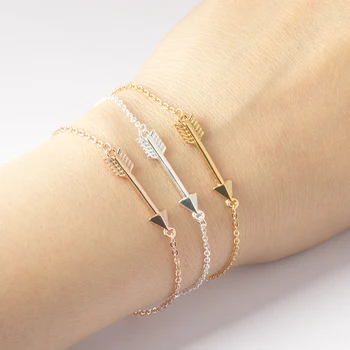 

Dainty Sideways Hunger Game Arrow Bracelet Vintage Jewelry Pulseira Feminina Friendship Lover Charm Bracelets & Bangles Bijoux