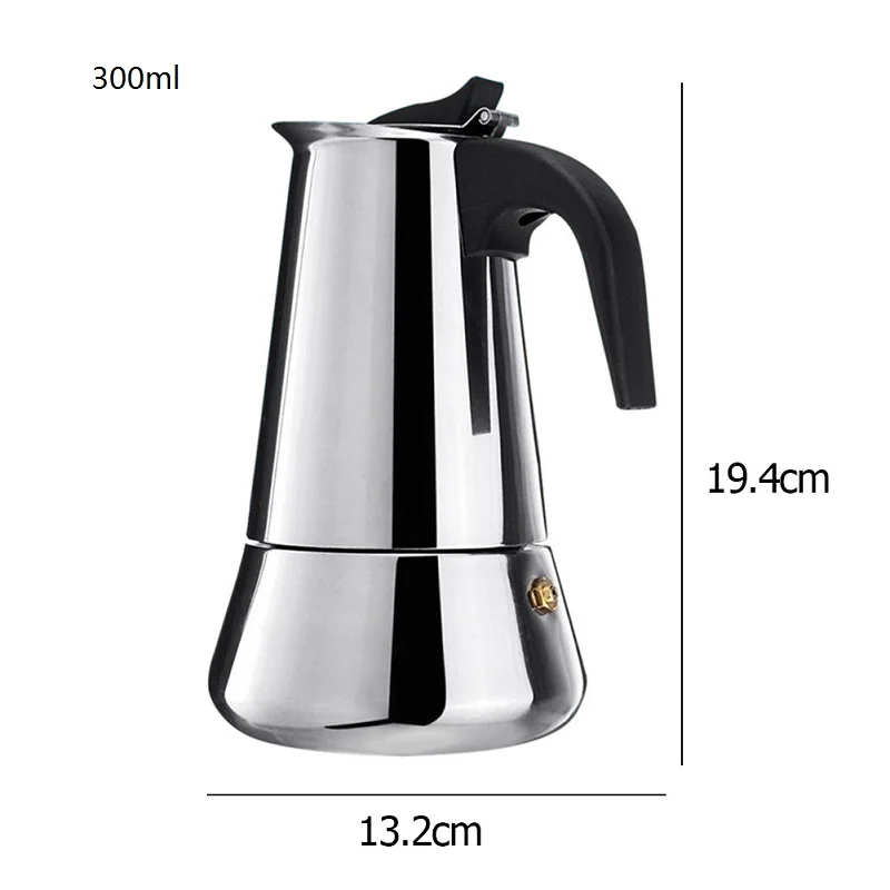 Big Bell 300ML Нержавеющая сталь фильтр Плита Топ мокко кофе горшок Мока Итальянский Эспрессо кофеварка Перколятор инструмент - Цвет: Big Bell 300ML