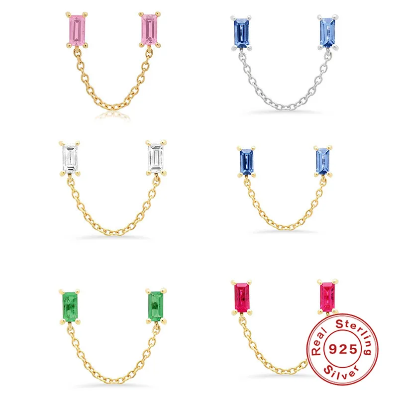 

Aide Chain Stud Earrings Personality 925 Sterling Silver Minimalist Earrings Fashion Jewelry 2020 Korean Chain Dangle Pendientes
