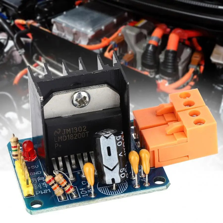 

3A 75W LMD 18200 Adjustable Speed High Bridge Motor Drive Module With Power Indication With Power Indication