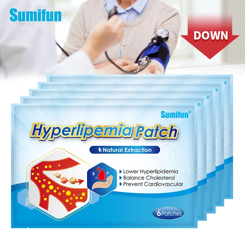 6 шт. Sumifun новые Пластыри для липидов в крови баланса гиперлипиемии контроль