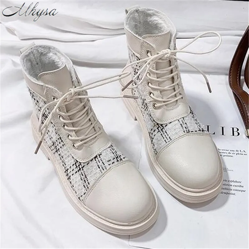 

Mhysa 2019 winter new Martin boots female wild net red thick bottom strap fashion warm and comfortable women's booties M499