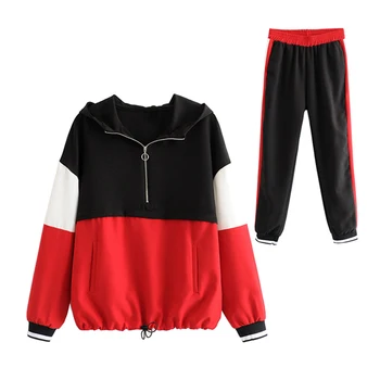 

2019 Autumn Tracksuit Long Sleeve Hooded Sweatshirts 2 Piece Set Casual Sport Suit Women Tracksuit Set