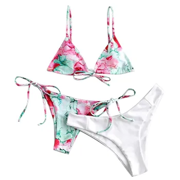 

WOMAIL Women's Underwear Print Set Lingerie Three Piece Filled Bra Print Strap Three Piece Lenceria Mujer Brazilian 19Dec25