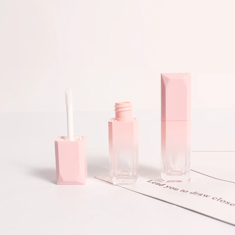 

4.5ML High Grade Diamond Plastic Gradient Pink Lip Gloss Tube Empty Cosmetic Ice Cream Color Lip Oil Bottle Lipgloss Container