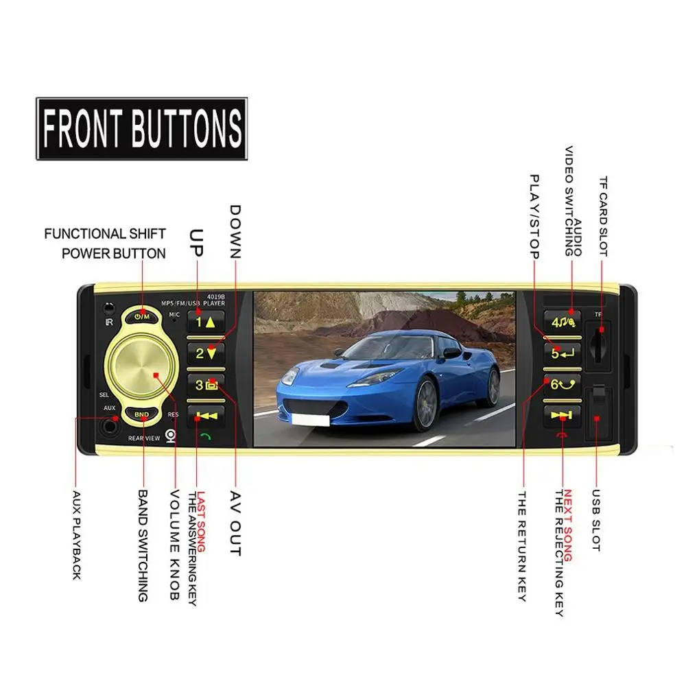 Автомагнитола 1Din MP5 HD мультимедийная Поддержка USB/AUX/FM зеркало заднего вида камера Handsfree рулевое колесо дистанционное управление радио