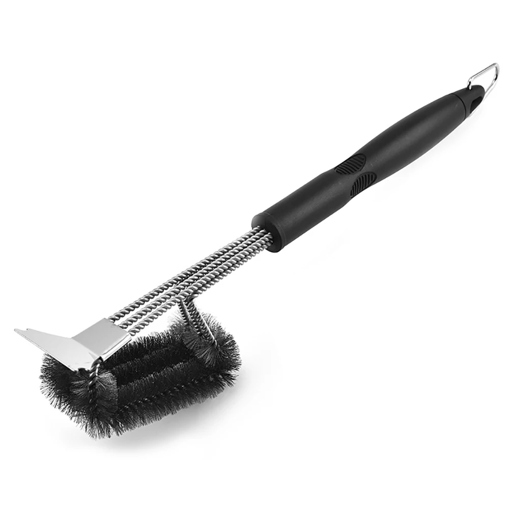 Barbecue Grill BBQ Brush Clean Tool Stainless Steel Wire Bristles Non