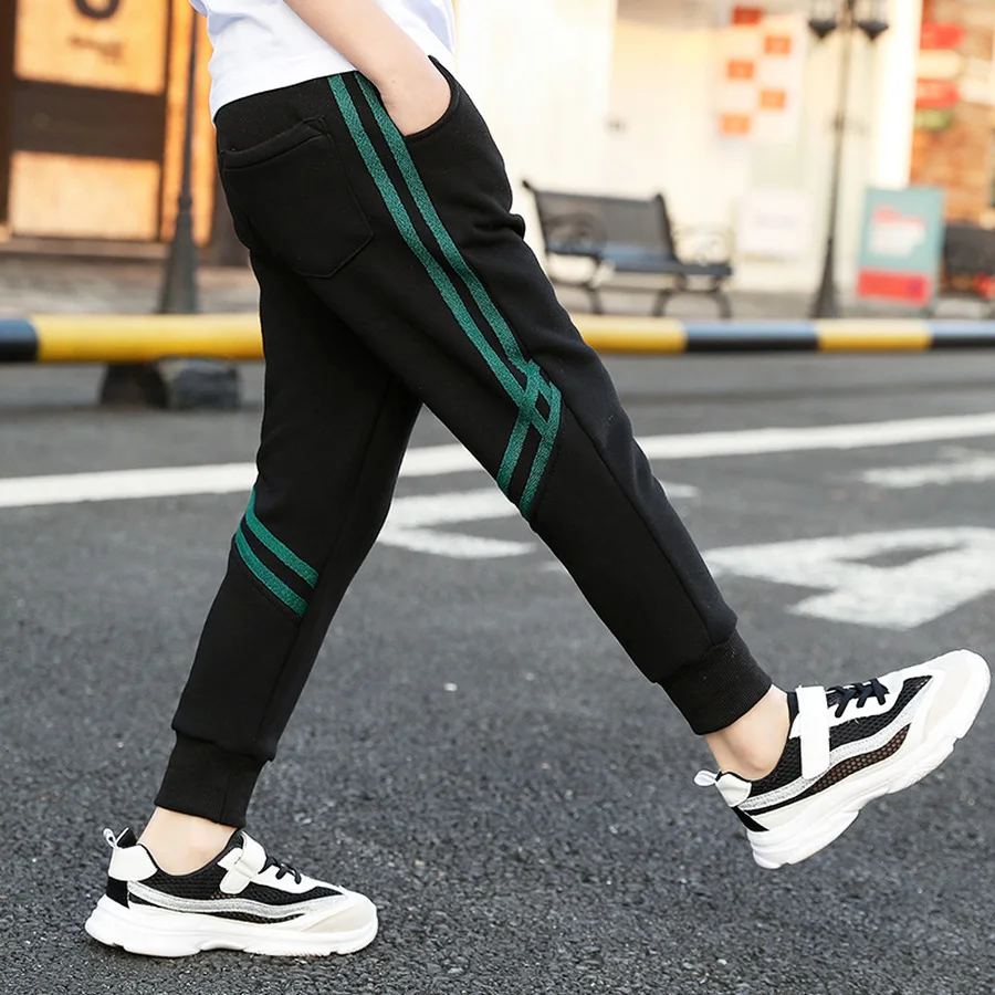Boys Sport Pants Autumn Kids Casual Full Cotton Trousers Teenager Black Legging Pant 3Y-14Y Children Joggers