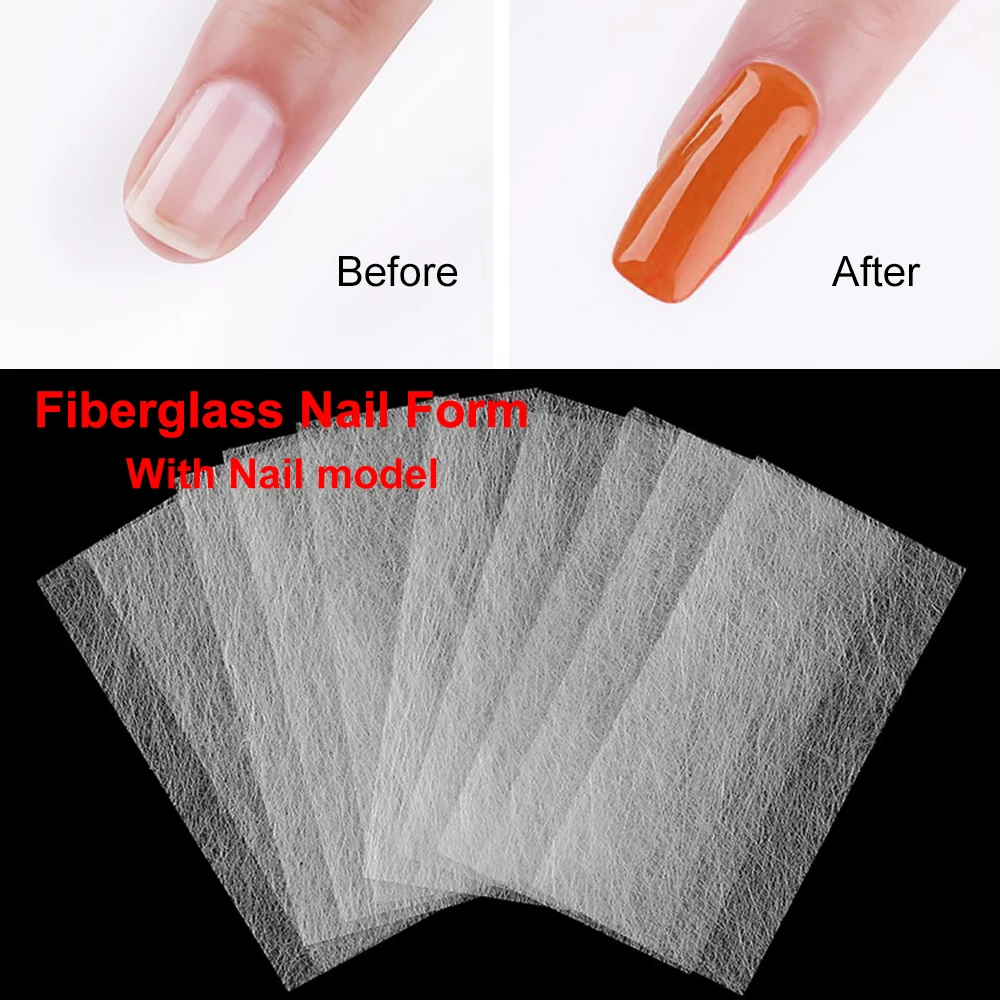 1 bag NEW Non-Woven Silk For Nails Extension Forms UV Gel Builder Oval French Fiberglass Toenails Nail Extensions Tools Decor