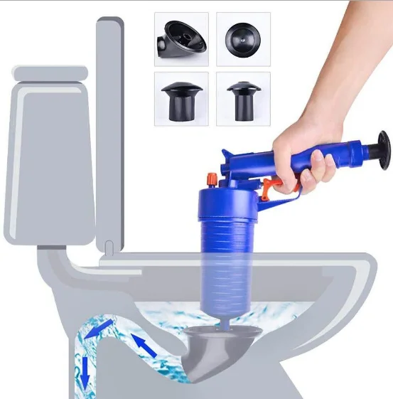 Novo de alta pressão poderoso manual desbloqueador ar blaster de drenagem/arma bomba/cleaner/abridor descobrir wc êmbolo