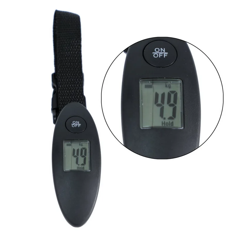 black Juneiour 40 кг/100 г ЖК цифровые весы дорожные электронные весы для багажа портативный чемодан для покупок подвесные весы с ремешком - Цвет: black