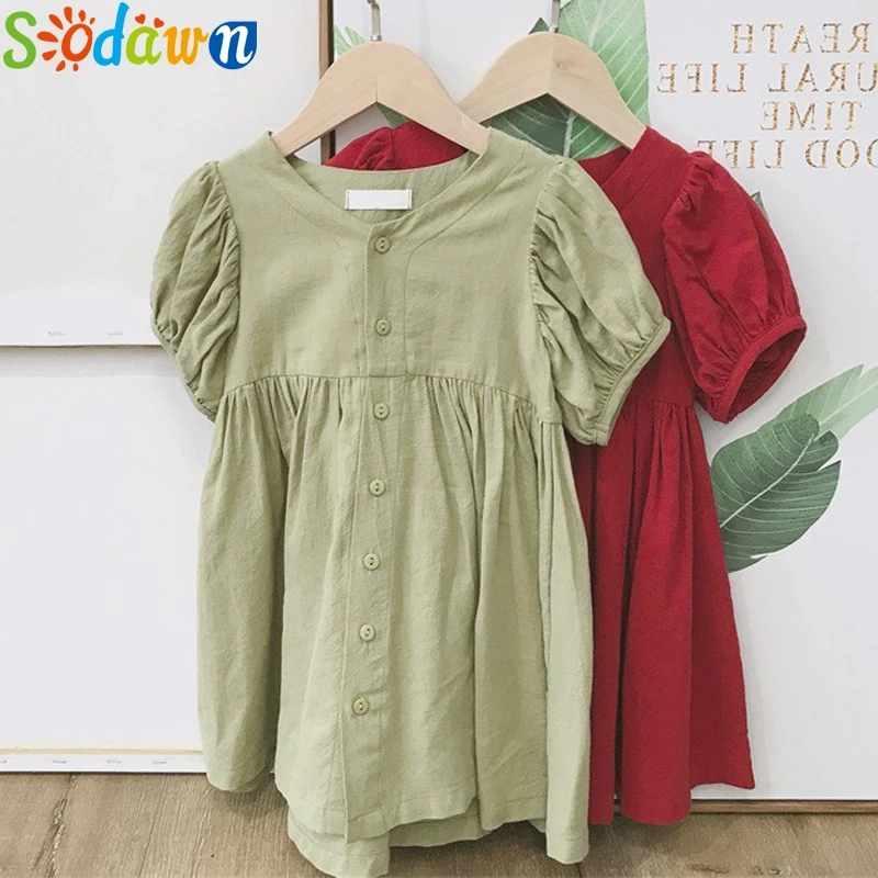 Sodawn для девочек платье простой Красивое детское платье принцессы сезон: весна–лето детей Костюмы Нарядная одежда для малышей
