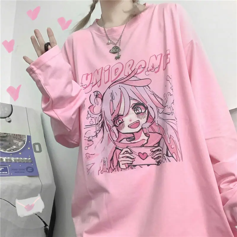 Japanese cute Long sleeve women tshirts 