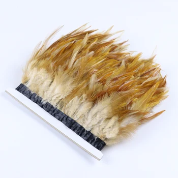 

1 Meter Rooster Feather Trim Width 4-6 inch Chicken Feathers Crafts Plumes for Dress Clothing Sewing Decoration Accessory