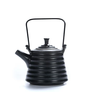 

Black pottery handmade creative teapot Japanese style porcelain tea ceremony pot household tea maker large Kungfu teaware