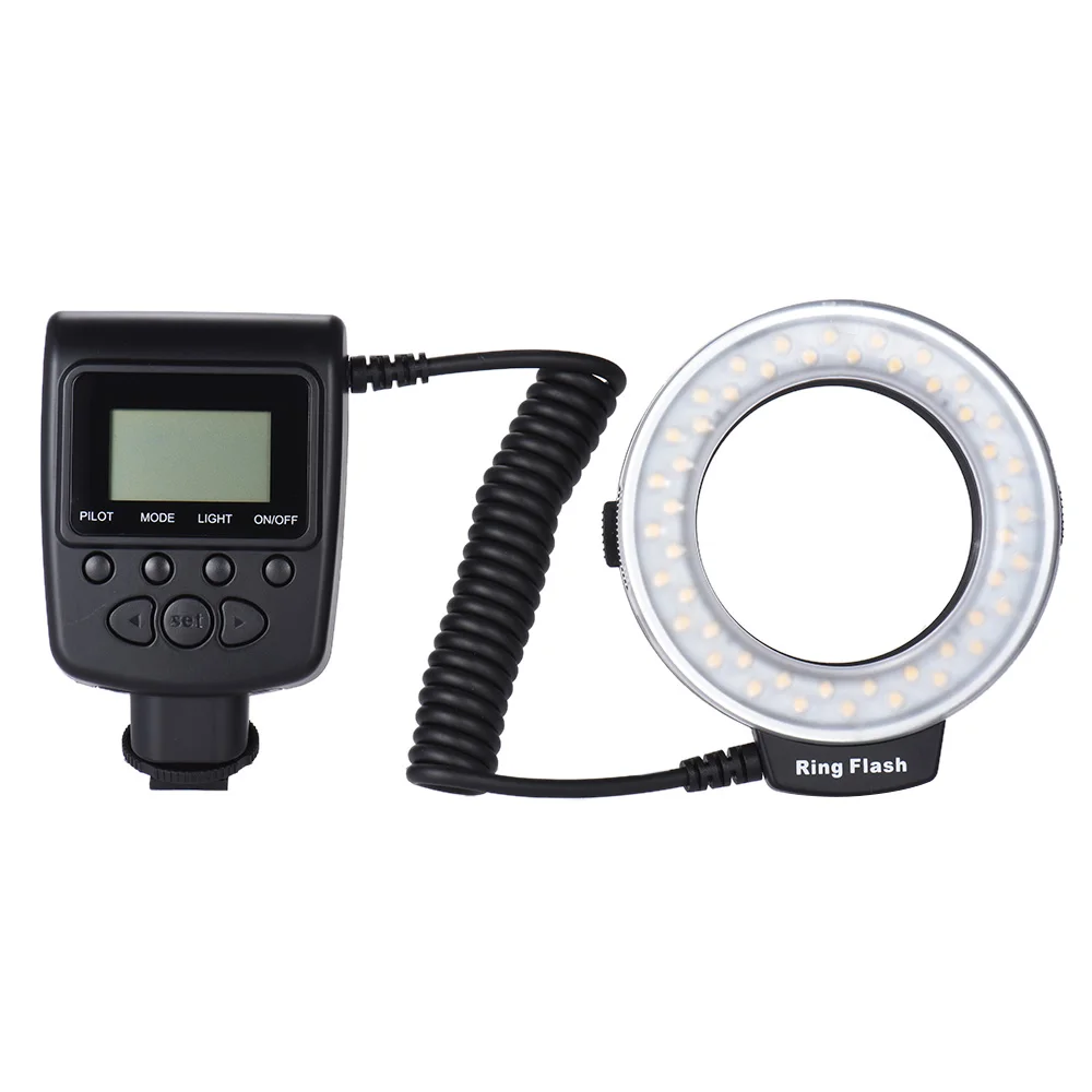 Andoer RF-550D Макро 48 светодиодный кольцевой светильник для цифровой зеркальной камеры Canon Nikon Pentax Olympus sony DSLR ЖК-дисплей Дисплей Мощность Управление