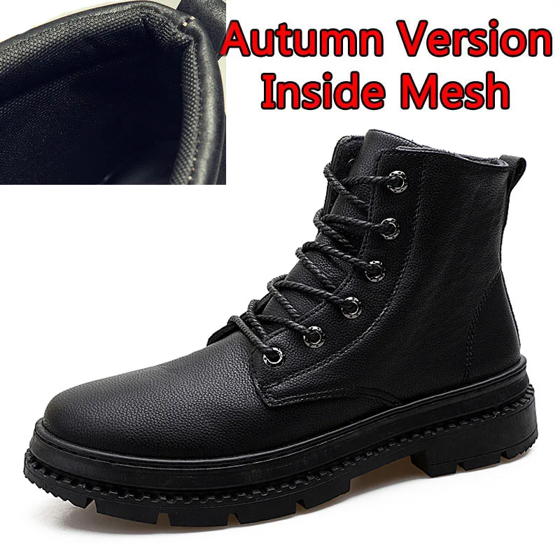 03 Autumn Black SURGUT/мужские ботинки из искусственной кожи на шнуровке; высококачественные мужские винтажные ботильоны в британском стиле; сезон осень-зима; повседневные ботинки; большие размеры 39-44 - Цвет: 03 Autumn Black