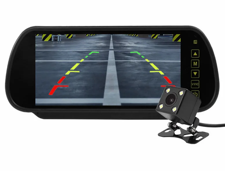 Universal 7 inch TFT LCD Mirror Monitor Widescreen Touch Button for Car Auto Rearview Monitors Backup Reversing vehicle Camera (28)