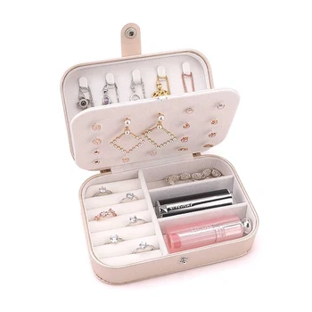 

Fashion Girl Jewelry Box Organizer Ladies PU Leather Travel Case Earring Ring Necklace Storage Boxes Bracelet Jewelry Packaging