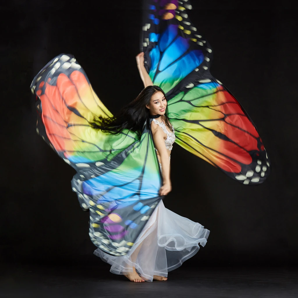Egyptian Egypt Large Multicolor Butterfly Belly Dance Costume Isis Wings Christmas Wing Dancing Wear