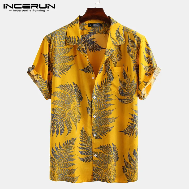 Printing Men Hawaiian Shirt Tropical Short Sleeve Vacation 2020 Lapel Button Male Beach Shirts Casual Streetwear Camisa INCERUN Printing Men Hawaiian Shirt Tropical Short Sleeve Vacation 2020 Lapel Button Male Beach Shirts Casual Streetwear Camisa INCERUN