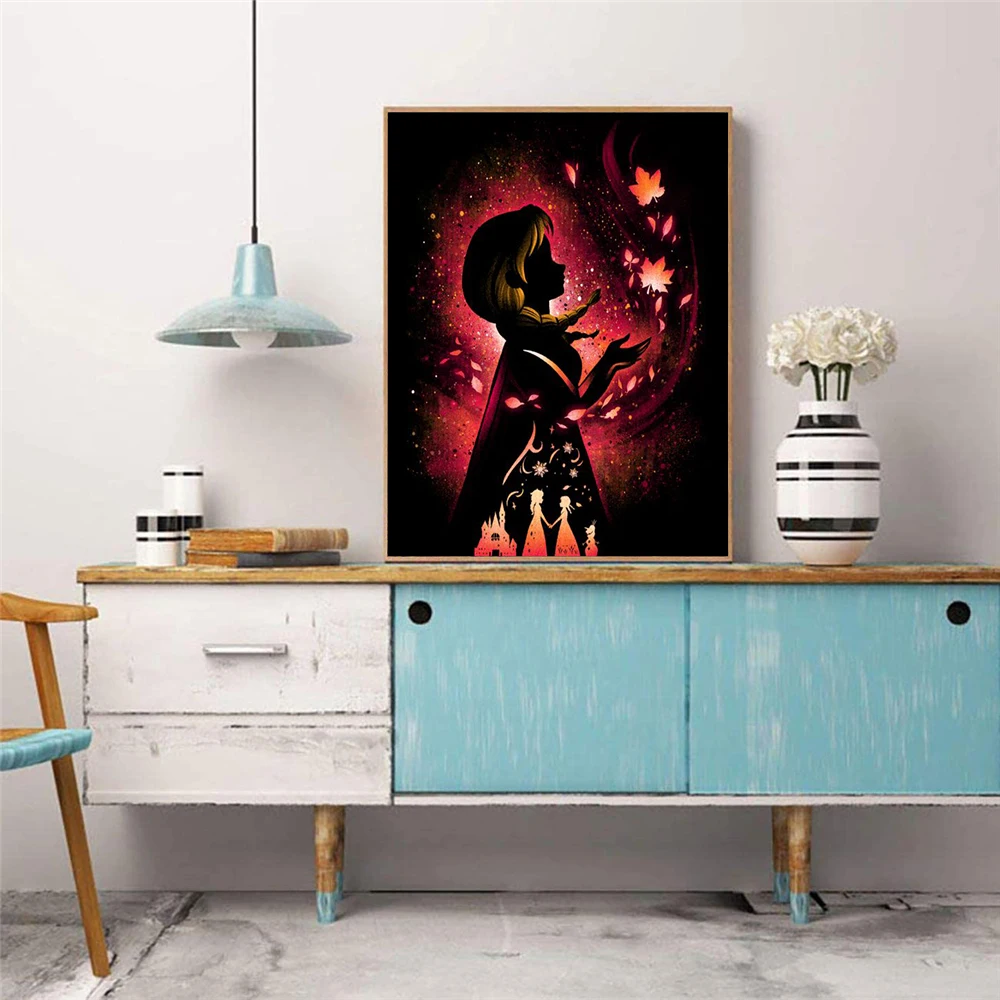 5D DIY Diamond Painting Disney Princess Back View Bizarre Cartoon Round Drill Handmade Mosaic Embroidery Home Decor Gift