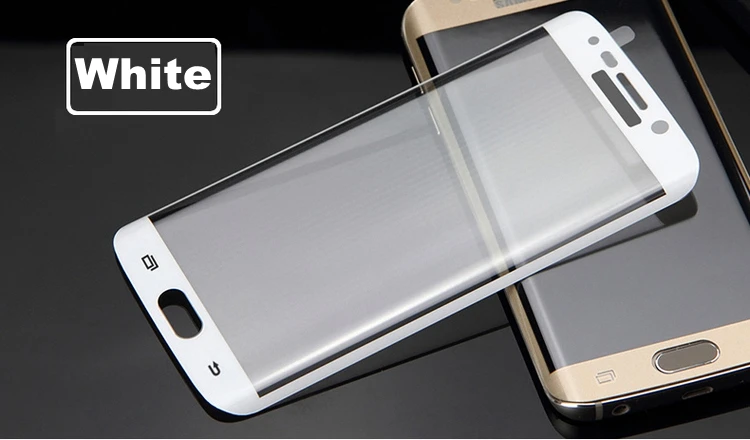 White Для samsung S6 S7 Edge 3D красочное полное покрытие из закаленного стекла Защитная пленка для экрана для samsung Galaxy S6 Edge G925 S7 Edge - Цвет: White
