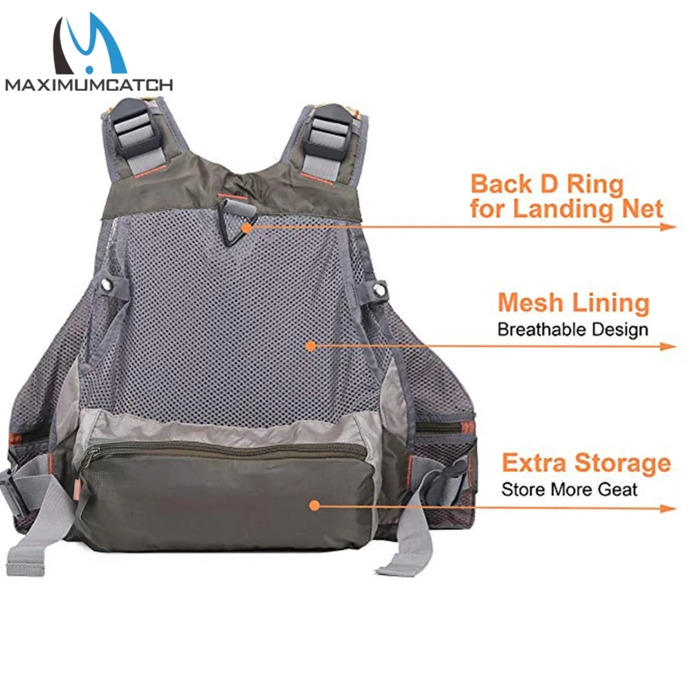 Colete de Pesca com Bolsos Ajustável-tamanho de Malha Mochila de Pesca com Mosca Jaqueta de Pesca Maximumcatch Multifuncionais Fly 4 Maximumcatch fly colete de pesca com bolsos