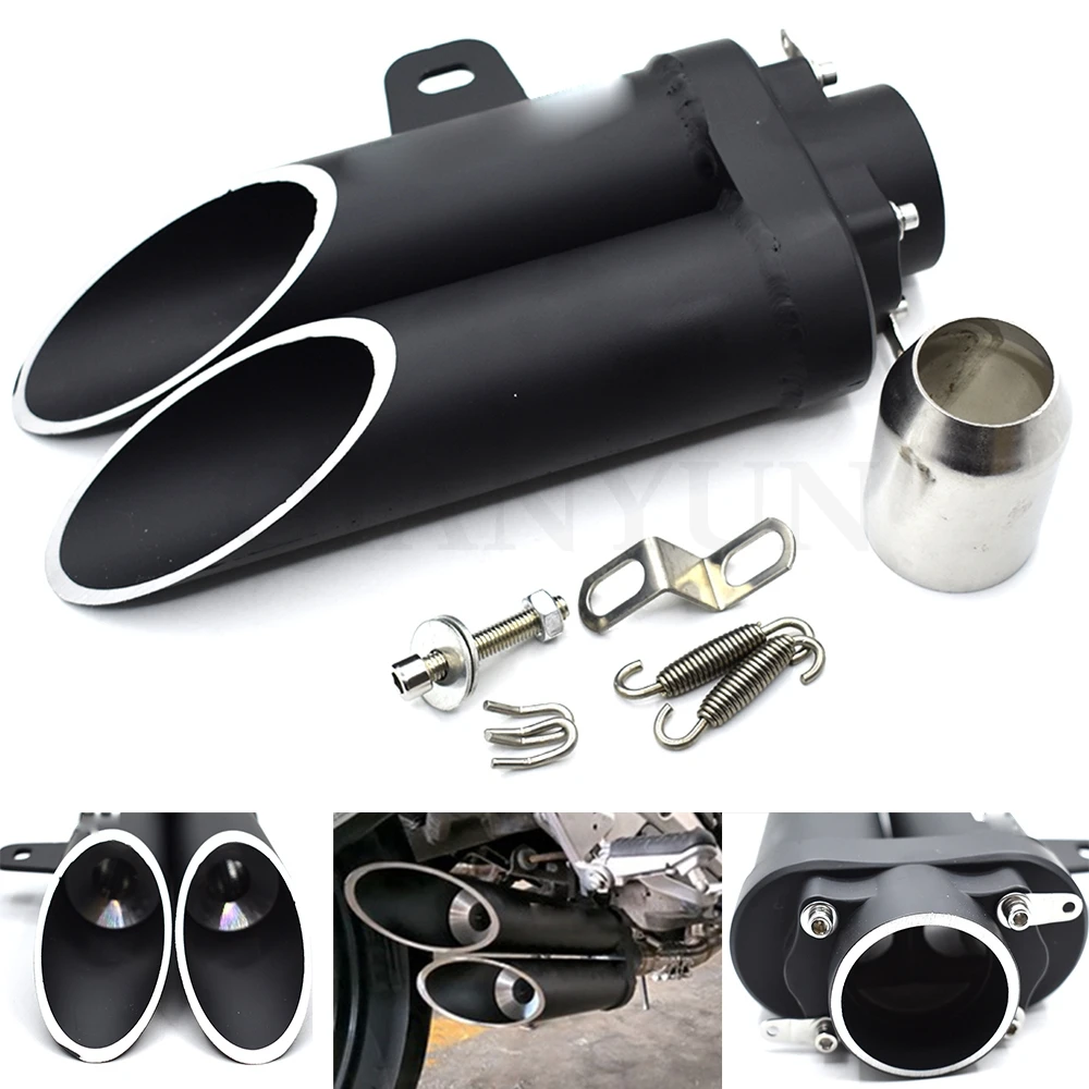 

Universal 38-51mm high quality motorcycle double tube muffler FOR Honda CB400 CB500F CB500X CB599 CB600 CB600F CB650F CB1000