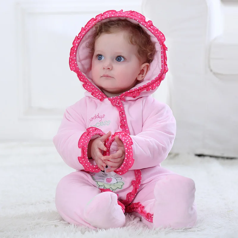 

Tolo Rabbit Winter New Style Listed 1-3 Years Old Female Baby Nursing Needle Velvet Dotted Contrast Color plus Cotton Romper H24