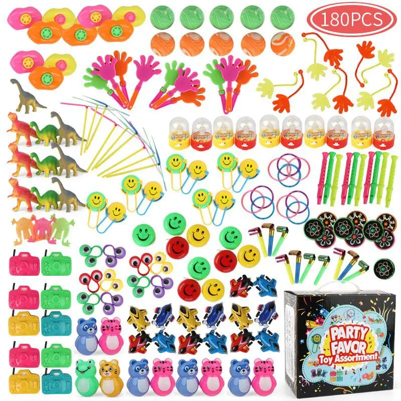 

180PCS Carnival Prizes for Kids Birthday Party Favors Prizes Box Toy Assortment for Classroom