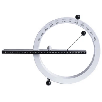 

Creative netic Ball Wall Clock Perpetual Wall Calendar Novelty Home Decor European Style Living Room Bedroom Ornaments(White)