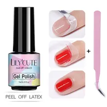 Lilycute 7ml anti-congelamento descasque fora da arte do prego látex líquido com pinças cutícula protetor da pele do prego unha polonês arte do prego látex