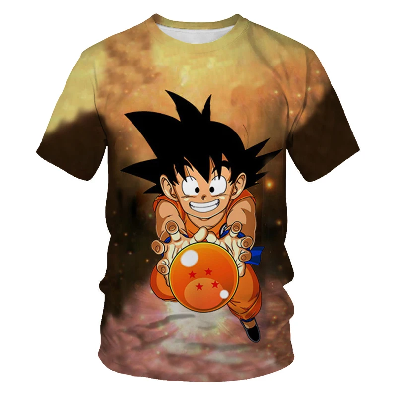 Summer Fashion New Men's Dragon Ball T-shirt Cartoon Monkey King Character 3d Printed Children's Casual Short Sleeve Shirt