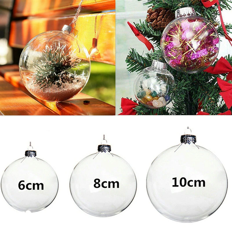 透明なクリスマスオーナメントボール6 8 10cm 充填可能な球体 自分でできるクリスマスツリーの装飾 吊り下げ式ペンダント バーパーティー Ball Ornaments Aliexpress
