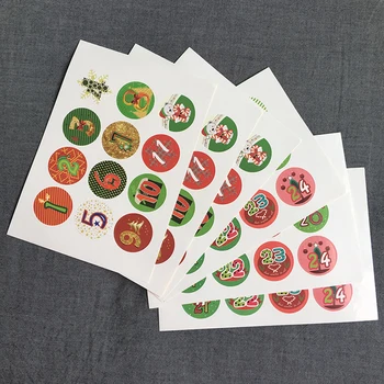 

120pcs Christmas Advent Christmas Number Sticker Multifunction DIY Gifts Posted Children Sticker Stationary Stickers