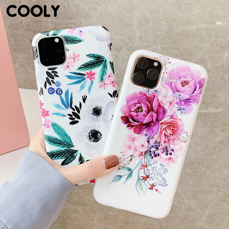 COOLY Цветочный Листья чехол для телефона iPhone XS Max XR X 11 Pro 7 8 Plus задняя крышка милый