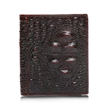 

Men's Leather Vintage Crocodile Pattern Short Wallet Card Holder Bifold Purse X5XA