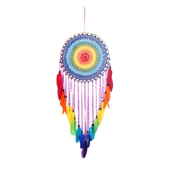 

Large Colorful Feather Dream Catcher Handmade Decorative Pendant Dream Catcher Wall Decoration Oversized Wall Hanging Decoration