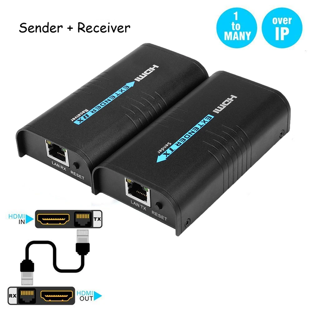 Удлинитель MiraBox HDMI 1080P @ 60 Гц 120 м удлинитель Over IP с поддержкой нескольких