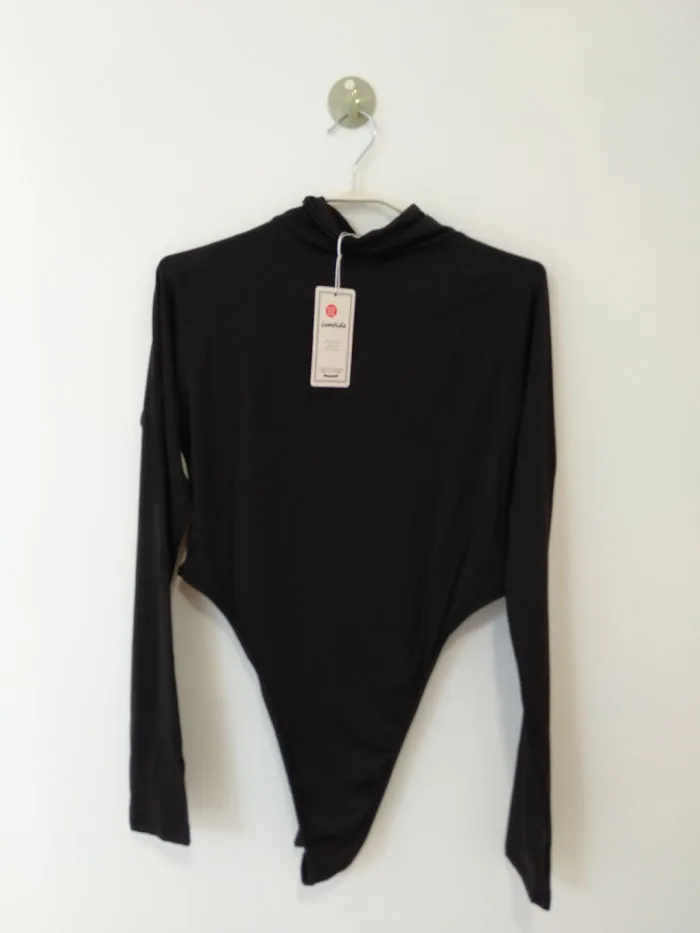 Spring Black Fluorescent Green Turtleneck Long Sleeve Bodysuit Women New Bodycon Rompers Skinny High Cut Out Thong Bodysuits 2XL