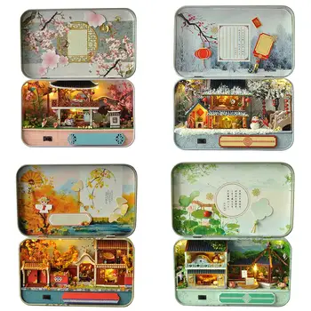 

Box Theatre Dollhouse Miniature Toy with Furniture DIY miniature Doll House LED Light Toys for Children Birthday Gift