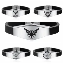 Canuo мужской браслет с логотипом капитана Марвел браслеты из нержавеющей стали с супергероями подарки для мужчин и женщин Подарки для фанатов браслет ювелирные изделия