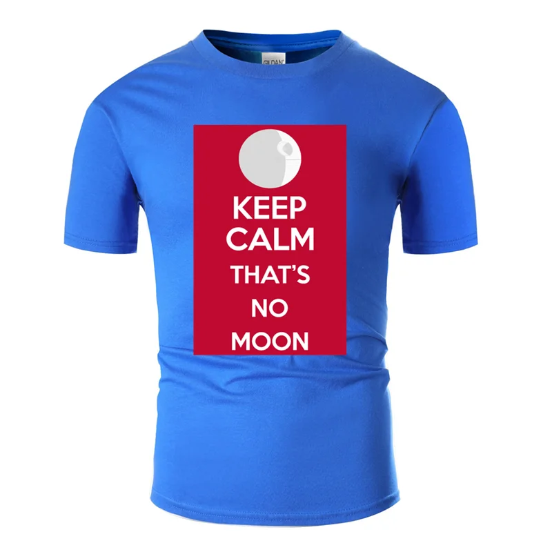 Men-Blue Футболка с Луной и надписью «Humor keep calm that's no», одежда для семьи Мужская футболка хлопковая Футболка с круглым воротником, европейский размер S-5xl - Цвет: Men-Blue