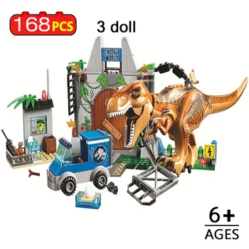 

168pcs Tyrannosaurus Breakout Building Blocks Jurassic Parked Compatible Jurassic World Dinosaurs Toy for Children