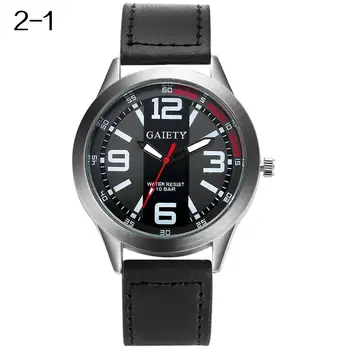 

Men Fashion Cool Round Dial Faux Leather Strap Analog Quartz Wrist Watch